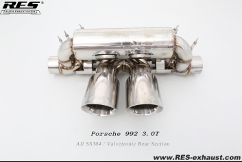 Porsche 992 3.0T All SS304 / Valvetronic Rear Section
